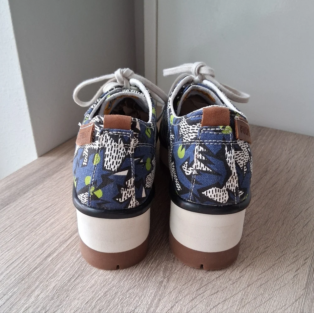 🌷 Caterpillar Retro Patterned Platform Sneakers 🐠🦋